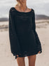 'Odelia' Crochet See-Through Knit Dress - Celes Fashion